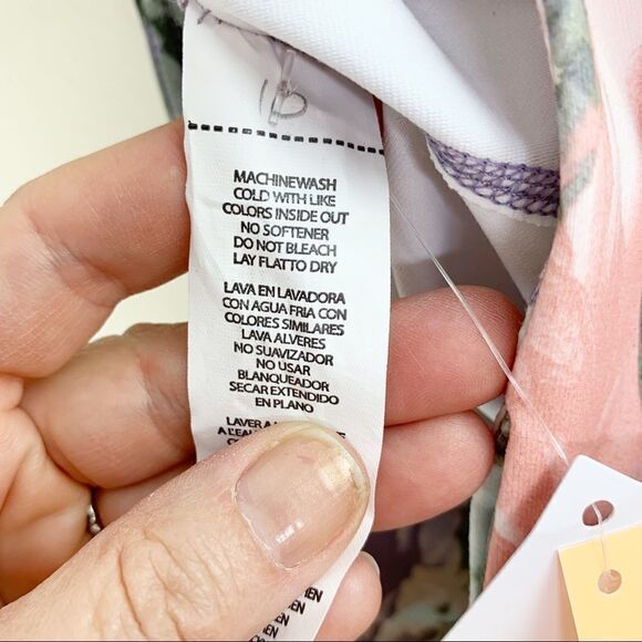 Fabletics Salar Floral Power Hold Active Leggings NWT XS Pink Gray - Picture 10 of 12